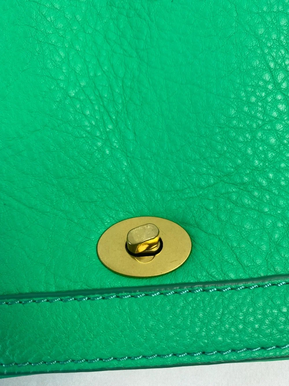 J.Crew Kelly Green Pebbled Leather 3-Way Crossbody Shoulder Bag Clutch Turn Lock